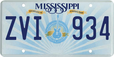 MS license plate ZVI934