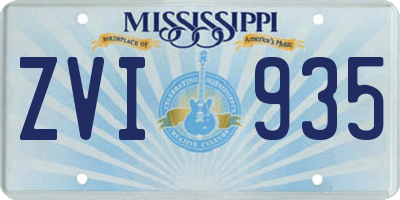 MS license plate ZVI935