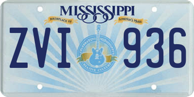 MS license plate ZVI936