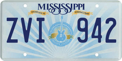 MS license plate ZVI942