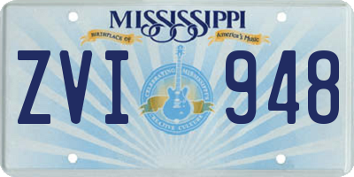 MS license plate ZVI948