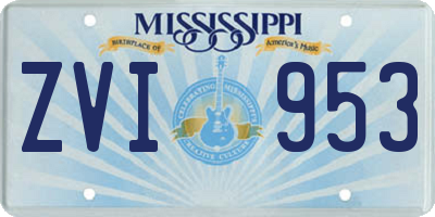 MS license plate ZVI953
