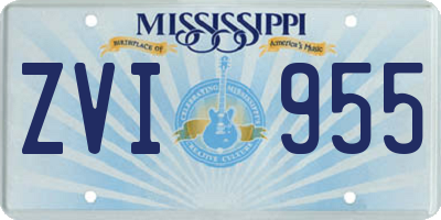 MS license plate ZVI955