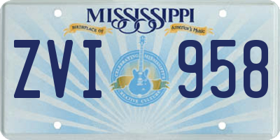 MS license plate ZVI958