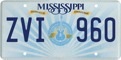 MS license plate ZVI960