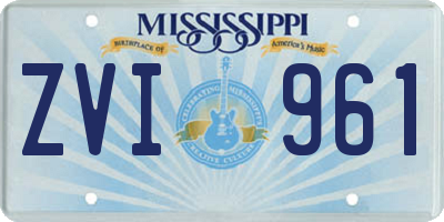 MS license plate ZVI961
