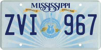 MS license plate ZVI967
