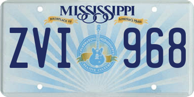 MS license plate ZVI968