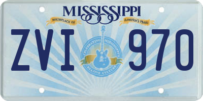 MS license plate ZVI970