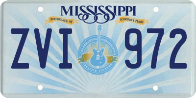MS license plate ZVI972