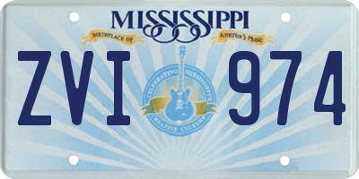 MS license plate ZVI974