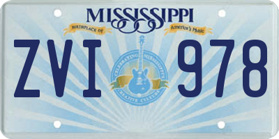MS license plate ZVI978