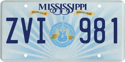 MS license plate ZVI981