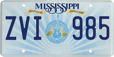 MS license plate ZVI985