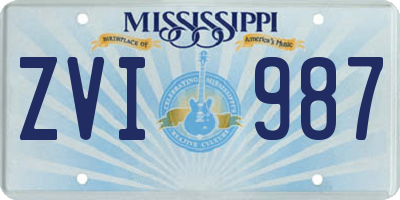 MS license plate ZVI987