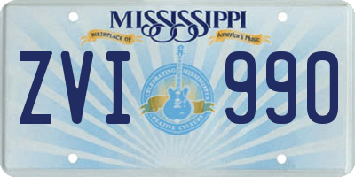 MS license plate ZVI990