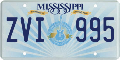 MS license plate ZVI995