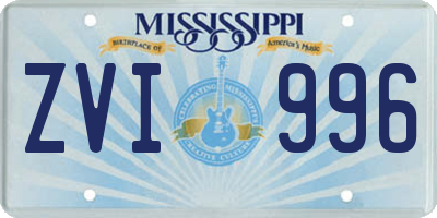 MS license plate ZVI996