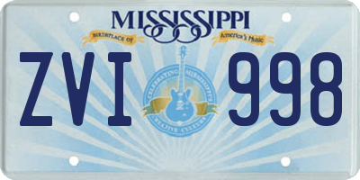 MS license plate ZVI998