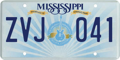 MS license plate ZVJ041