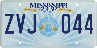 MS license plate ZVJ044