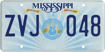 MS license plate ZVJ048