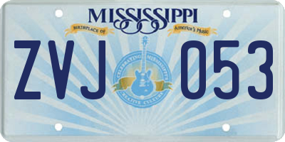 MS license plate ZVJ053