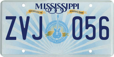 MS license plate ZVJ056