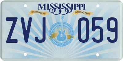 MS license plate ZVJ059