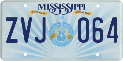 MS license plate ZVJ064