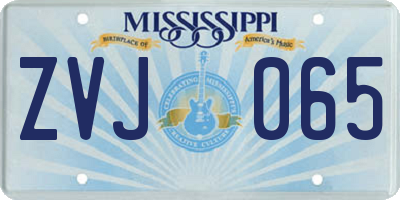 MS license plate ZVJ065