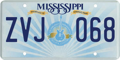 MS license plate ZVJ068