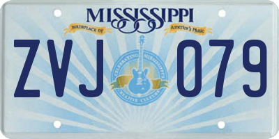 MS license plate ZVJ079