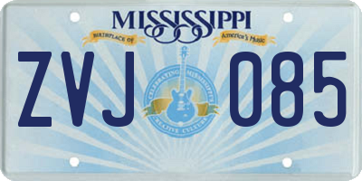 MS license plate ZVJ085
