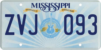 MS license plate ZVJ093