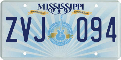 MS license plate ZVJ094