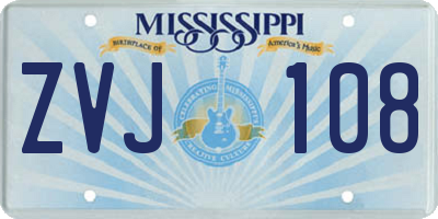 MS license plate ZVJ108