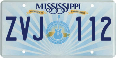 MS license plate ZVJ112