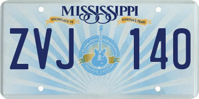MS license plate ZVJ140