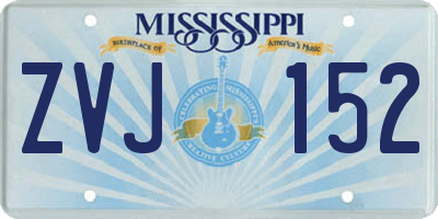 MS license plate ZVJ152