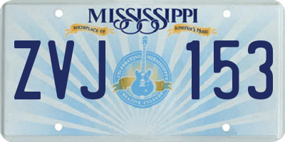 MS license plate ZVJ153