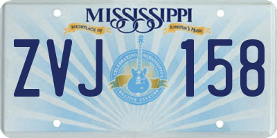 MS license plate ZVJ158