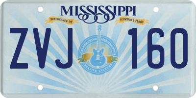 MS license plate ZVJ160
