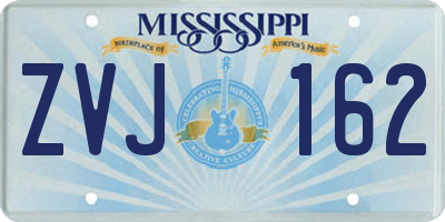 MS license plate ZVJ162