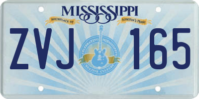 MS license plate ZVJ165