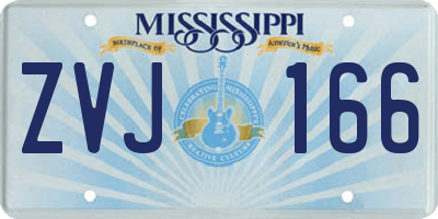 MS license plate ZVJ166