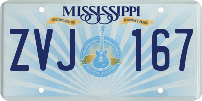 MS license plate ZVJ167
