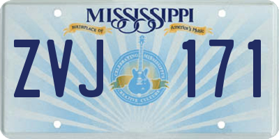 MS license plate ZVJ171