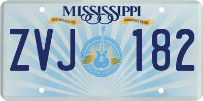 MS license plate ZVJ182