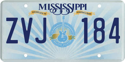MS license plate ZVJ184